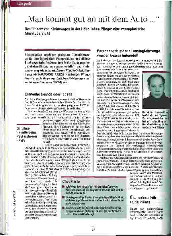 Vorschauseite 1: Man kommt gut an mit dem Auto ...