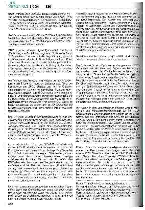 Vorschauseite 4: KTQ-Pilotphase: Stellungsnahme des Krankenhauses München-Schwabing