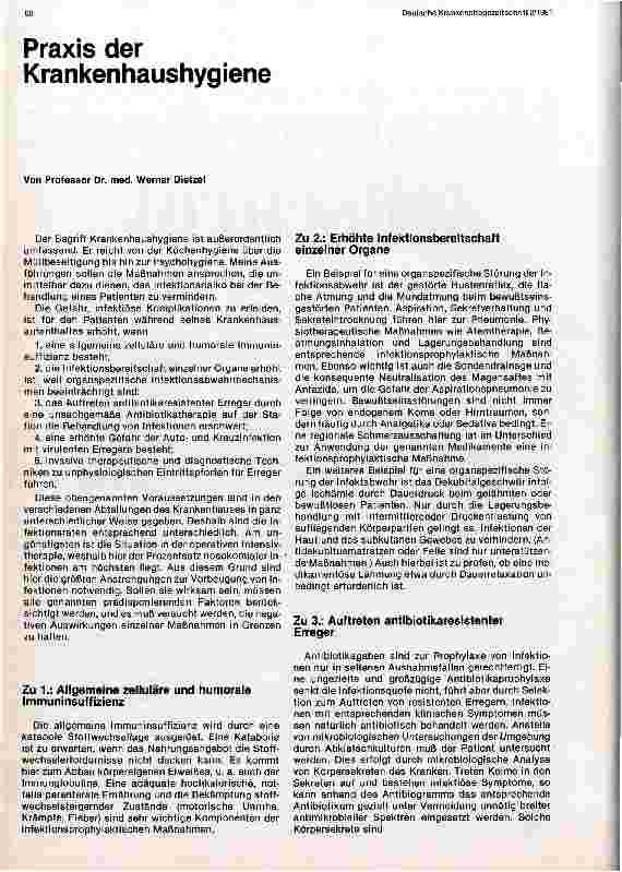 Vorschauseite 1: Praxis der Krankenhaushygiene