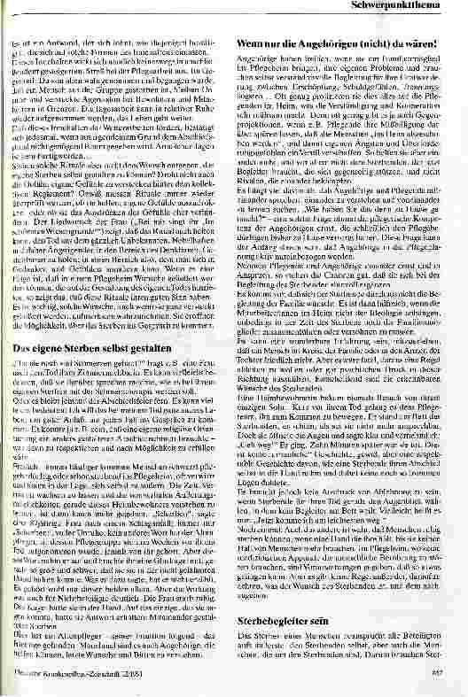 Vorschauseite 3: In Altenund Pflegeheimen sterben Menschen