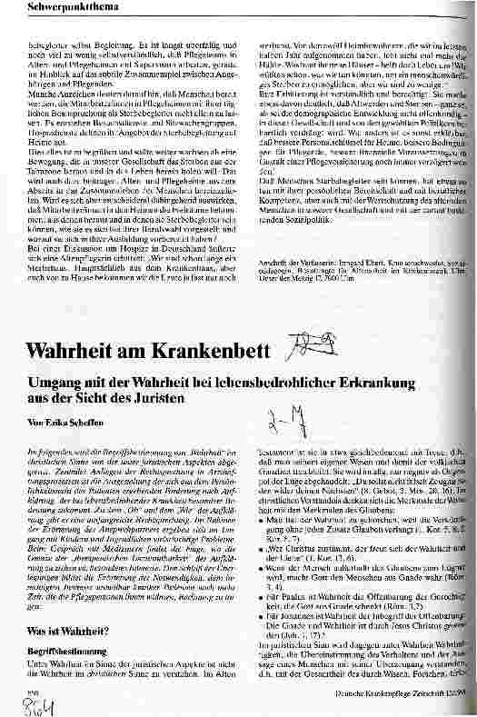 Vorschauseite 4: In Altenund Pflegeheimen sterben Menschen