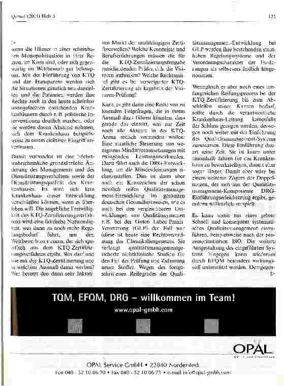 Vorschauseite 4: KTQ - Was kommt auf die Krankenhäuser zu?