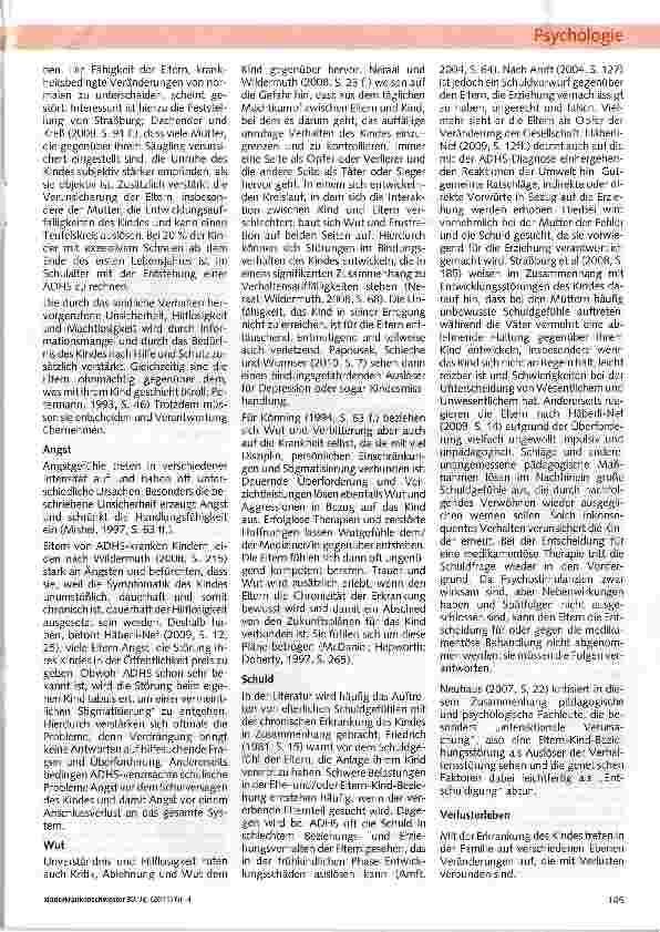 Vorschauseite 3: Wie erlebt die Mutter eines an ADHS erkrankten Kindes ihre Situation? (Teil I)