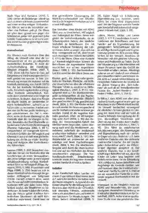 Vorschauseite 5: Wie erlebt die Mutter eines an ADHS erkrankten Kindes ihre Situation? (Teil I)