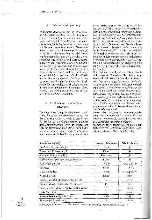 Vorschauseite 3: DIE UMSETZUNG DER S3-LEITUNIE NICHTINVASIVE BEATMUNG BEI DER AKUTEN RESPIRATORISCHEN THERAPIE