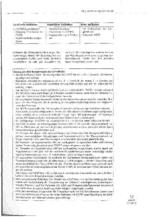 Vorschauseite 6: DIE UMSETZUNG DER S3-LEITUNIE NICHTINVASIVE BEATMUNG BEI DER AKUTEN RESPIRATORISCHEN THERAPIE