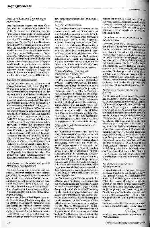 Vorschauseite 2: Besonderheiten bei der Intensivpflege von Patienten nach großen Abdominellen Eingriffen - 3. Ulmer Fortbildung am 4.10.1990