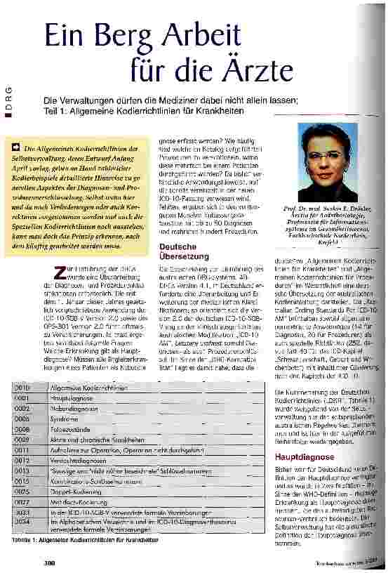 Vorschauseite 1: Ein Berg Arbeit für die Ärzte Teil 1: Allgemeine Kodierrichtlinien für Krankheiten