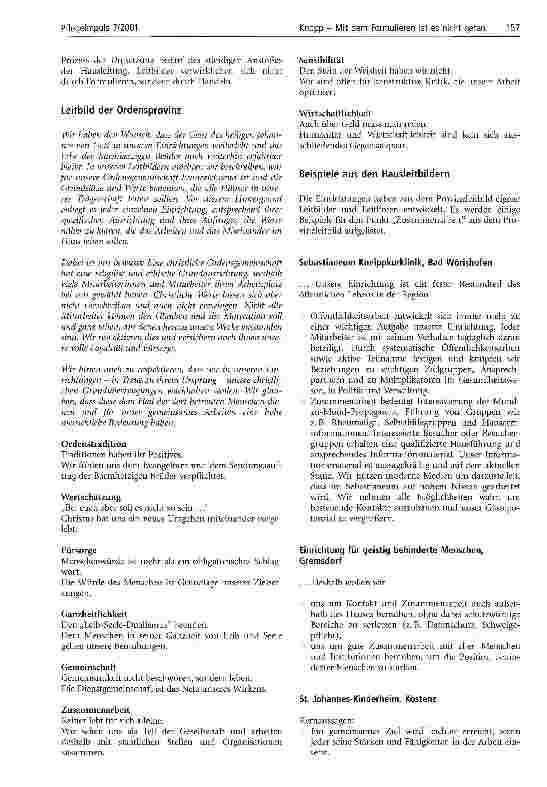Vorschauseite 2: Mit dem Formulieren ist es nicht getan Provinzleitbilder und Hausleitbilder der Bayerischen Ordensprovinz der Barmherzigen Brüder