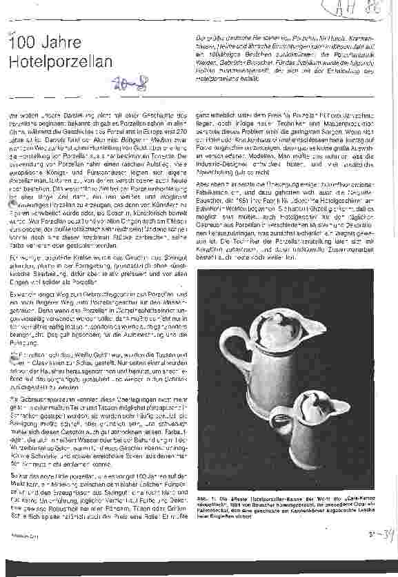 Vorschauseite 1: 100 Jahre Hotelporzellan