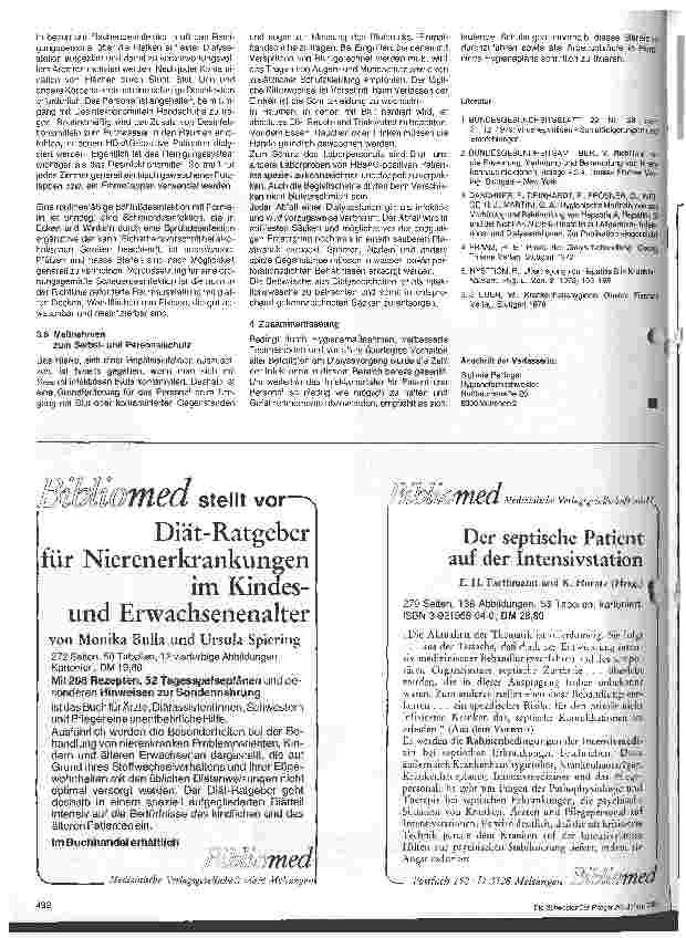Vorschauseite 4: Infektionsverhütung bei Dialyse - Patienten und Personal