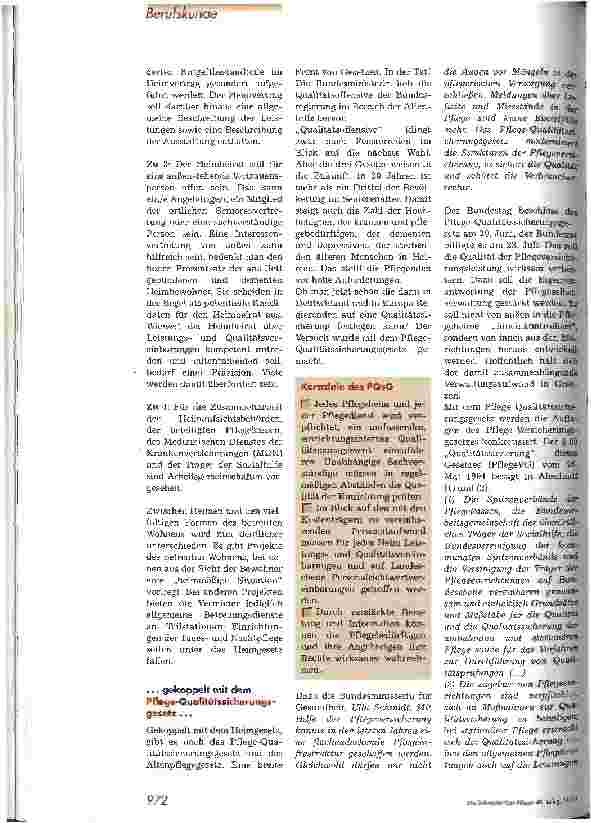 Vorschauseite 2: Neue Gesetze zur Altenpflege - und die Psychologie der Heimbewohner Richtiger Umgang mit Älteren