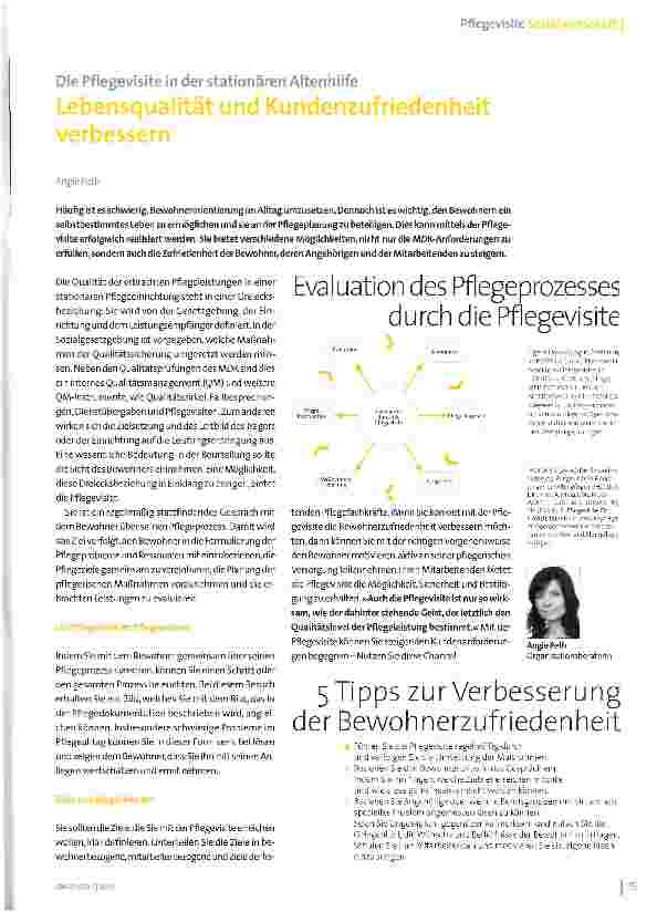 Vorschauseite 1: Die Pflegevisite in der stationären AltenhilfeLebensqualität und Kundenzufriedenheit verbessern