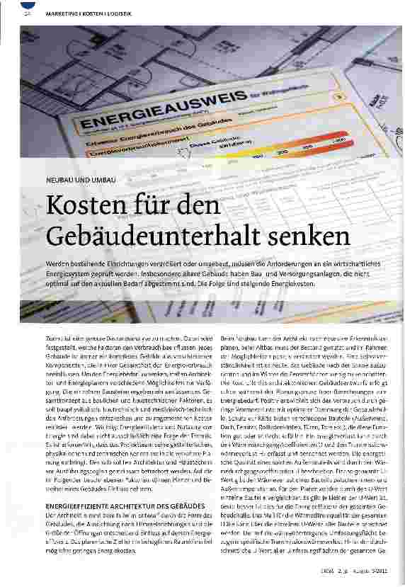 Vorschauseite 1: Kosten für den Gebäudeunterhalt senken
