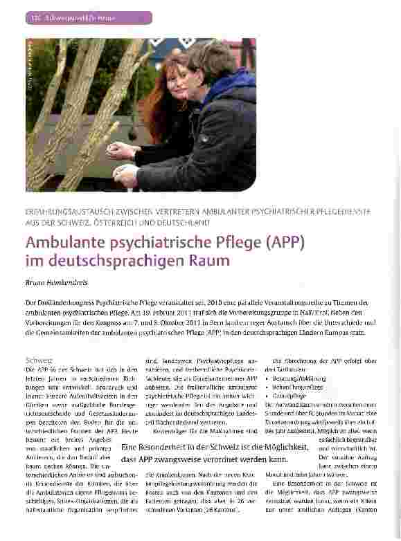 Vorschauseite 1: Ambulante psychiatrische Pflege (APP) im deutschsprachigen Raum