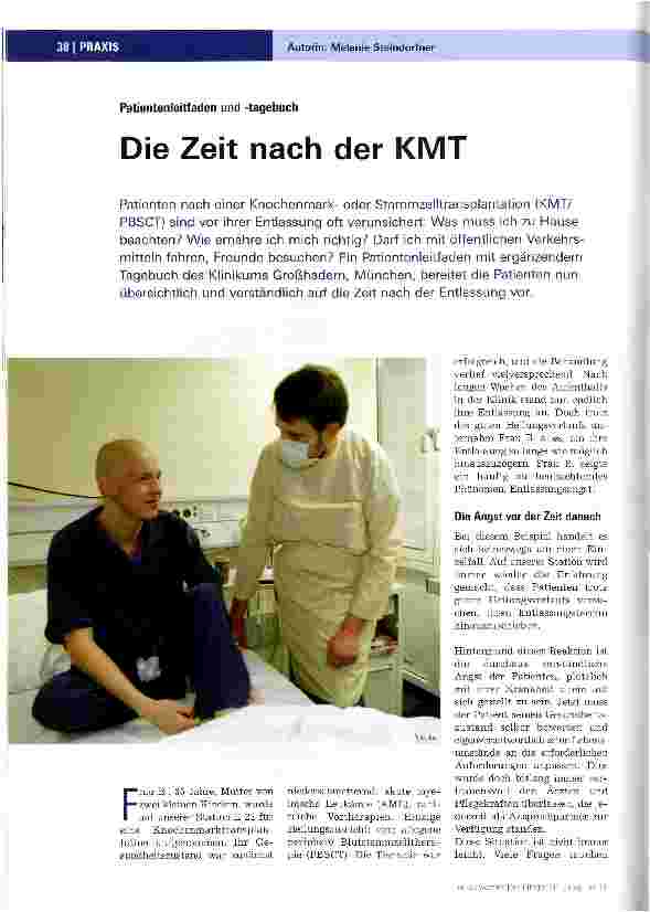Vorschauseite 1: Patientenleitfaden und -tagebuchDie Zeit nach der KMT