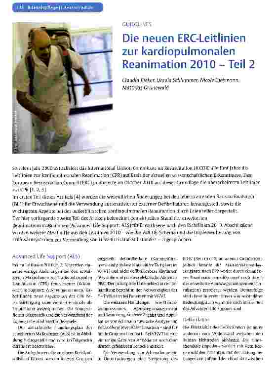 Vorschauseite 1: Die neuen ERC-Leitlinien zur kardiopulmonalen Reanimation 2010 - Teil 2
