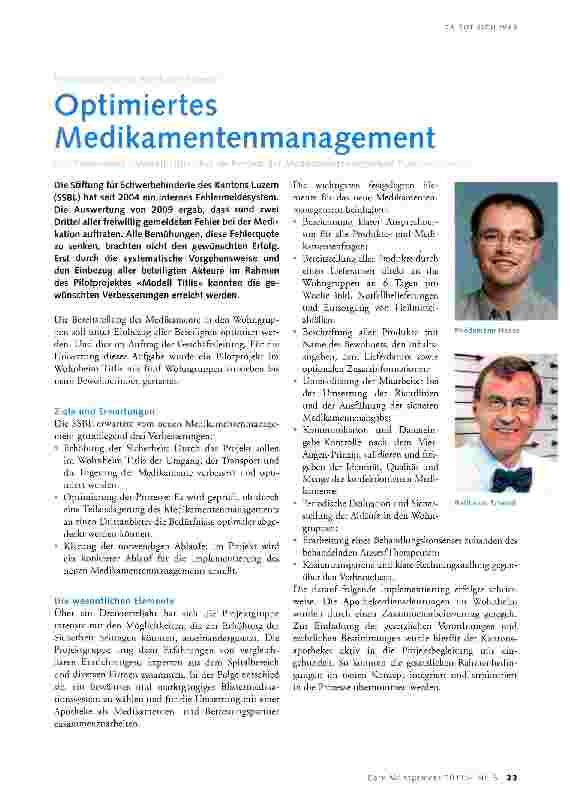 Vorschauseite 1: Optimiertes Medikamentenmanagement