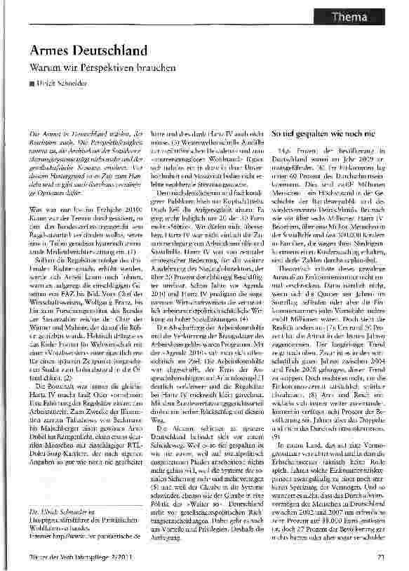 Vorschauseite 1: Armes DeutschlandWarum wir Perspektiven brauchen