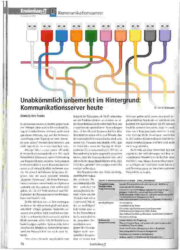 Vorschauseite 1: Unabkömmlich unbemerkt im Hintergrund: Kommunikationsserver heute