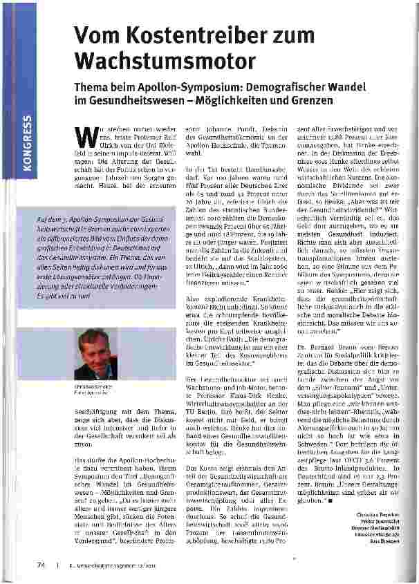 Vorschauseite 1: Vom Kostentreiber zum Wachstumsmotor