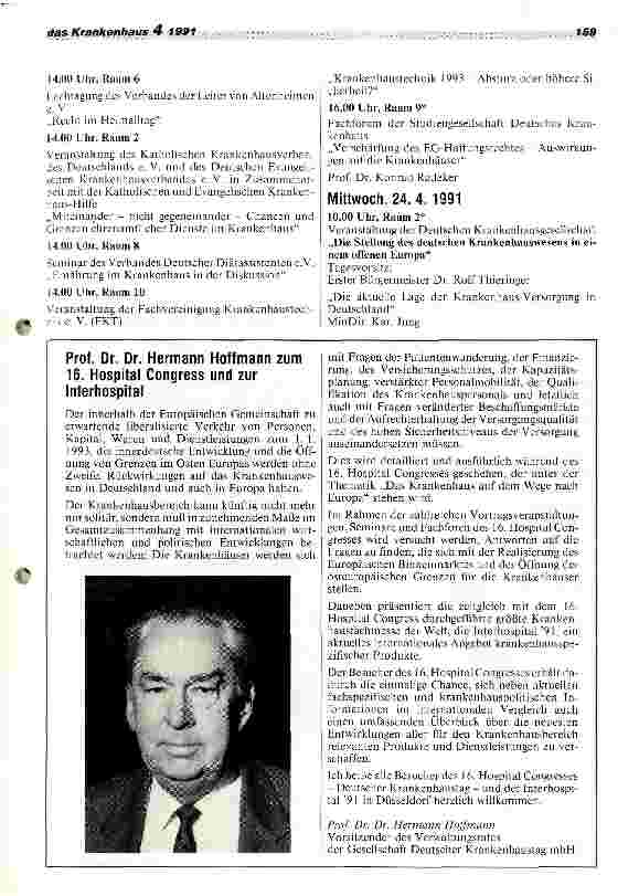 Vorschauseite 5: Die Krankenhäuser stellen sich den Herausforderungen des europäischen Binnenmarktes