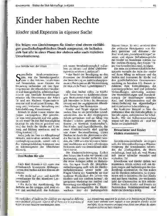 Vorschauseite 1: Kinder haben Rechte Kinder sind Experten in eigener Sache