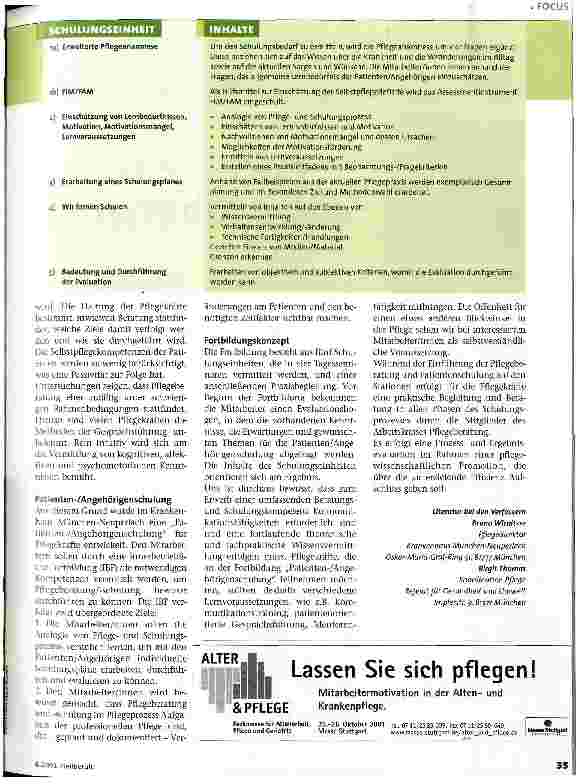 Vorschauseite 2: Pflegeberatung und Patientenschulung