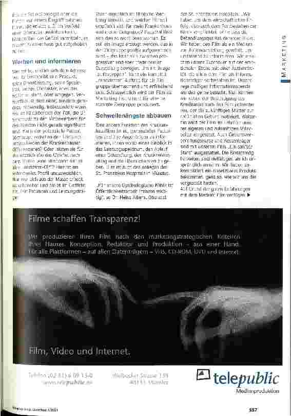 Vorschauseite 2: Operation gelungen - Klinik tot Imagefilme helfen Krankenhäusern, sich aus der Masse hervorzuheben