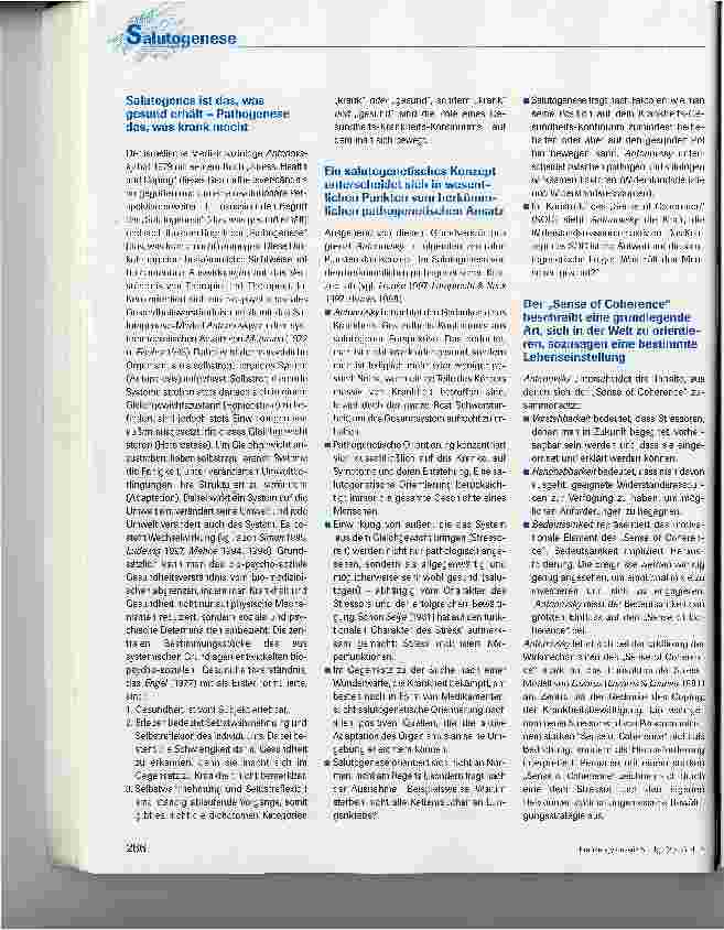 Vorschauseite 3: Moderne gesundheitswissenschaftliche Erkenntnisse als Grundlage für die therapeutische Praxis - Handlungsempfehlungen für salutogene Therapie
