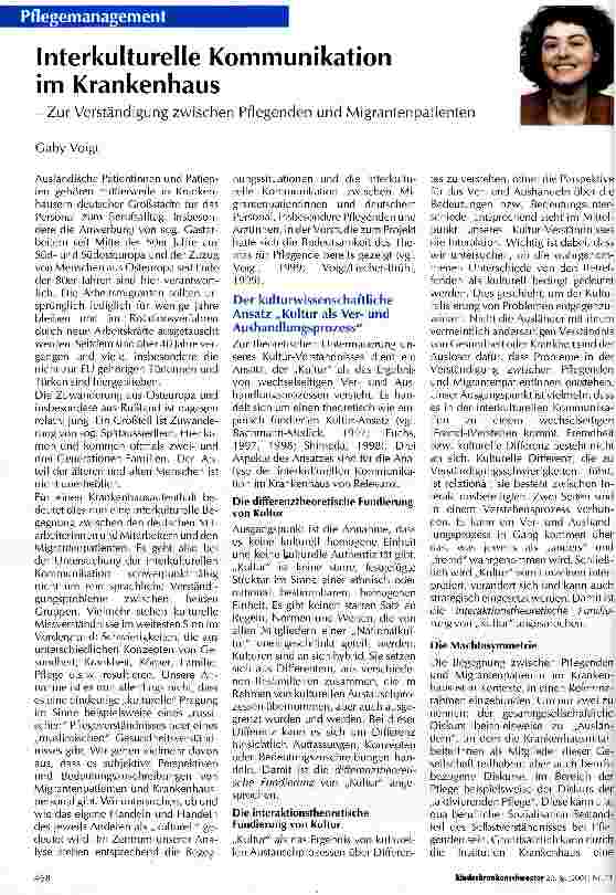 Vorschauseite 1: Interkulturelle Kommunikation im Krankenhaus