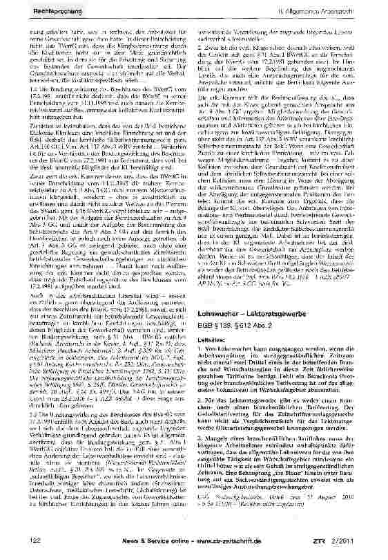 Vorschauseite 2: Zutrittsrecht betriebsfremder Gewerkschaftsbeauftragter zur Mitgliederwerbung im kirchlichen BetriebGG Art. 9 Abs. 3; WRV Art. 137 Abs. 3; BVerfGG §31 Abs.1