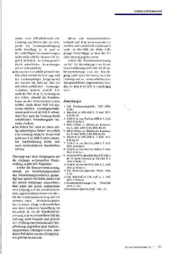 Vorschauseite 3: Versichertenkarten-Missbrauch: Zivilrechtsweg oder § 50 SGB X