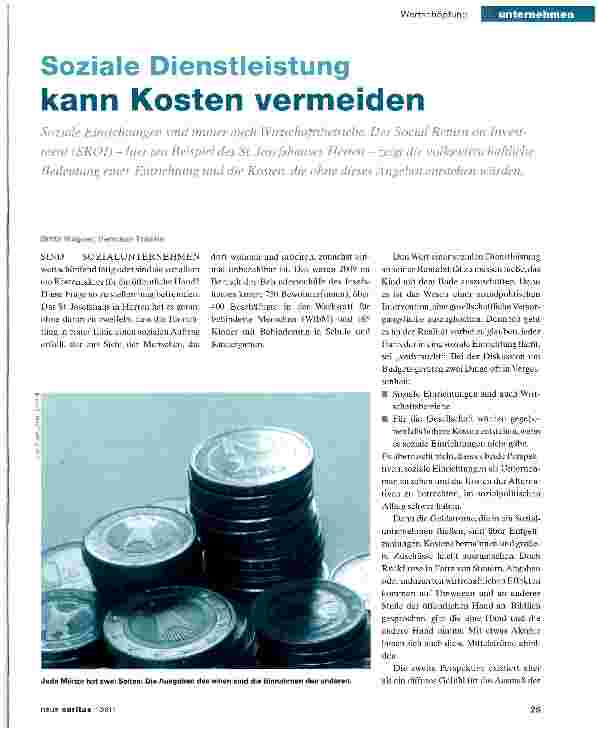 Vorschauseite 1: Soziale Dienstleistung kann Kosten vermeiden