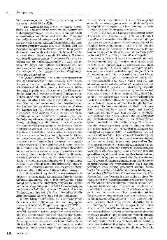 Vorschauseite 4: Vergütungsansprüche einesPersonalratsmitglieds bei üblicher beruflicher Entwicklung