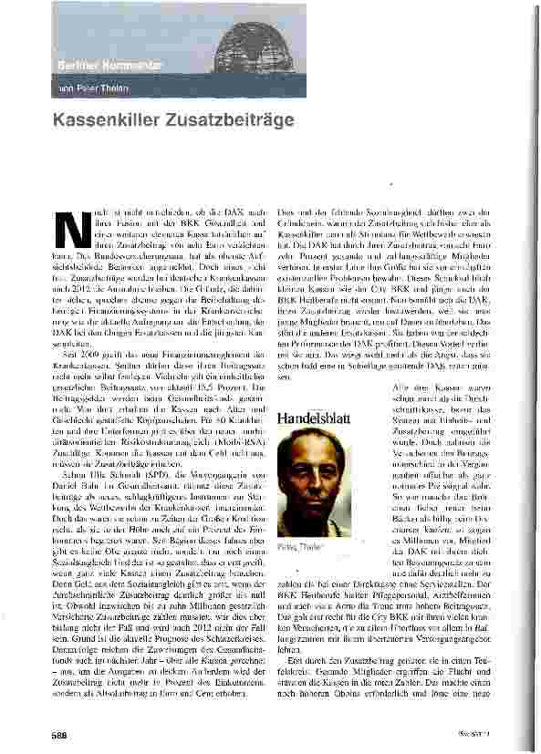 Vorschauseite 1: Kassenkiller Zusatzbeiträge