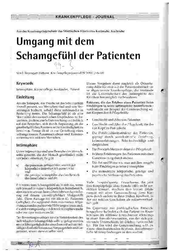 Vorschauseite 1: Umgang mit dem Schamgefühl der Patienten