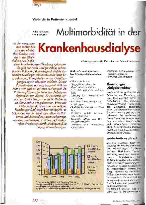 Vorschauseite 1: Multimorbidität in der Krankenhausdialyse - veränderte Patientenklientel Lösungsansätze für Patienten und Behandlungsteam