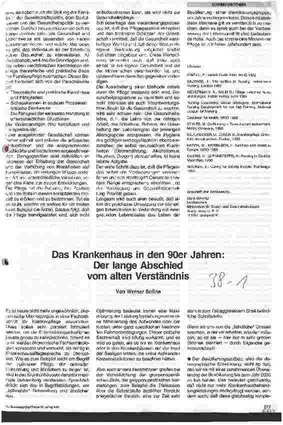 Vorschauseite 1: Das Krankenhaus in den 90er Jahren: Der lange Abschied vom alten Verständnis