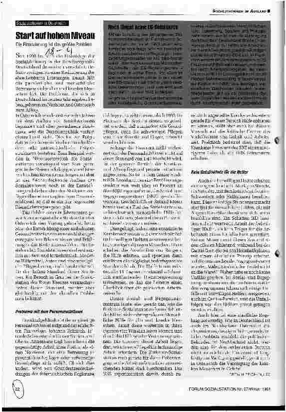 Vorschauseite 1: Start auf hohem Niveau Die Finanzierung ist das größte Problem