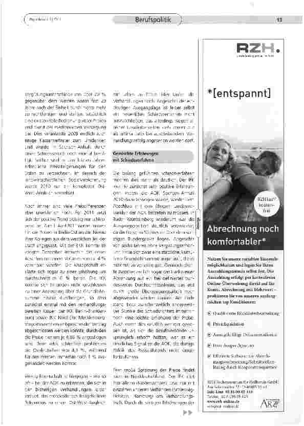 Vorschauseite 2: Kassenverhandlungen 2011: Gemischte Gefühle