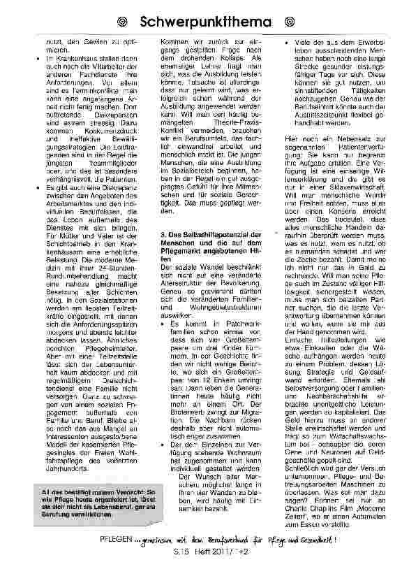 Vorschauseite 3: Pflege vor dem Kollaps -Was können wir tun?