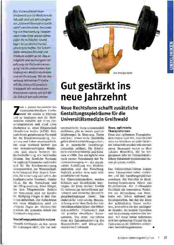 Vorschauseite 1: Gut gestärkt ins neue Jahrzehnt