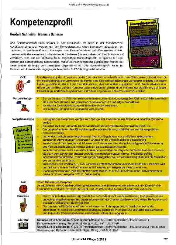 Vorschauseite 1: Kompetenzprofil