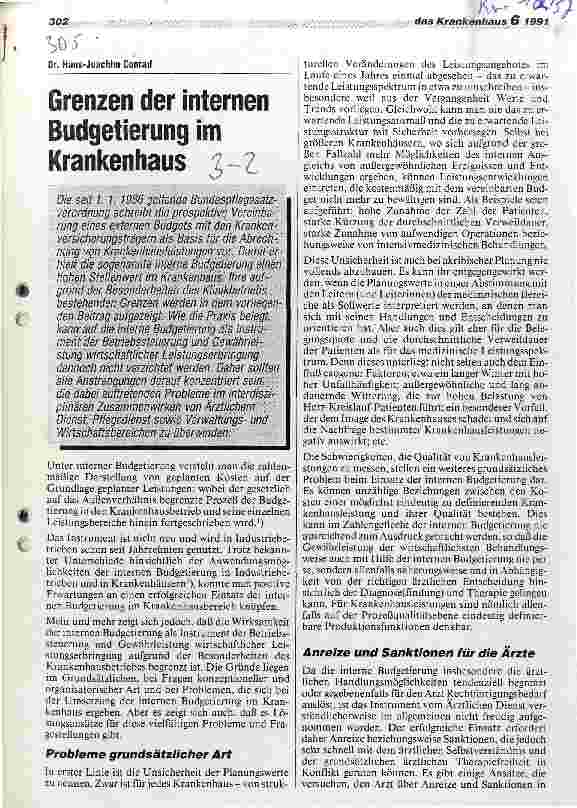 Vorschauseite 1: Grenzen der internen Budgetierung im Krankenhaus