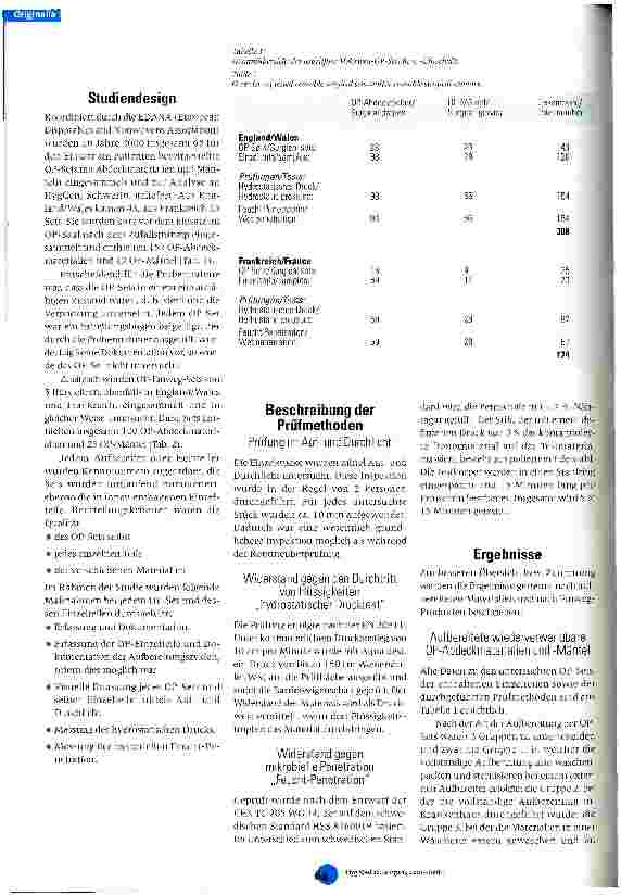 Vorschauseite 2: Qualität von OP-Abdeckmaterialien und OP-Mänteln