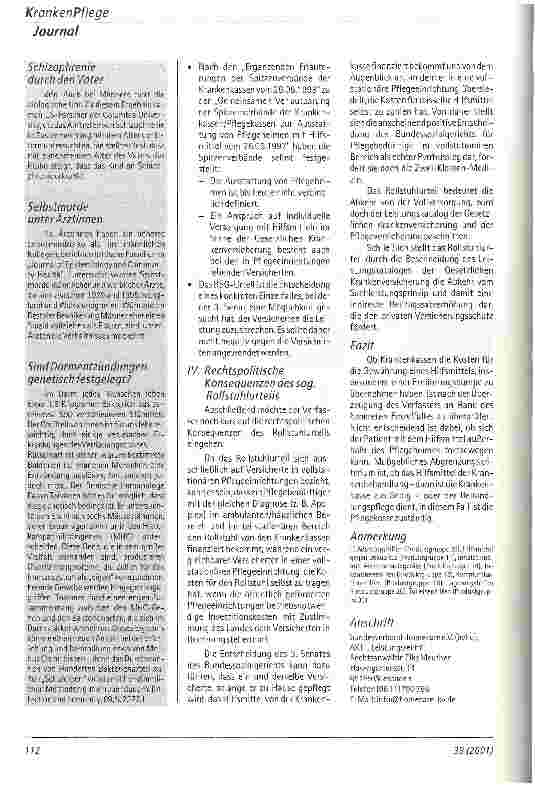 Vorschauseite 4: Besprechung des sogenannten Rollstuhlurteils