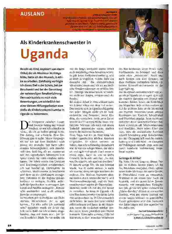 Vorschauseite 1: Als Kinderkrankenschwester in Uganda