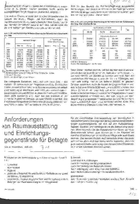 Vorschauseite 1: Anforderungen an Raumaustattung und Einrichtungsgegestände für Betagte