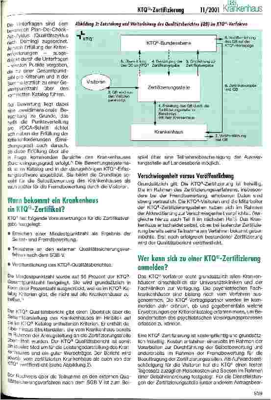 Vorschauseite 4: Krankenhausspezifisches Zertifizierungsverfahren KTQ startet 2002 Teil 1